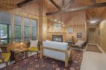 Upper level sitting area with views of Lake Michigan